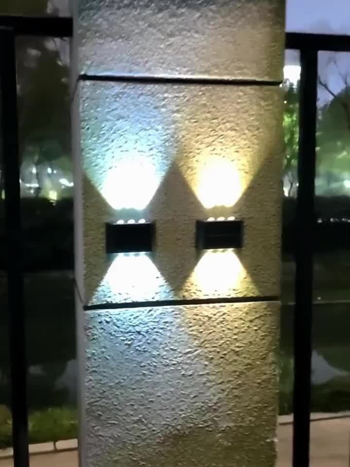 1/2 пакувања, 6 LED соларни ѕидни светилки, совршени за декорирање дворови, улици, огради, гаражи и градини