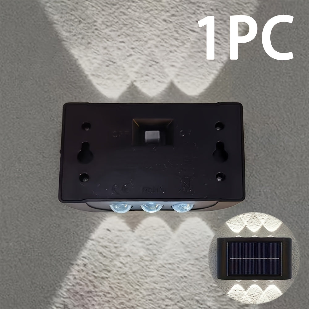 1/2 пакувања, 6 LED соларни ѕидни светилки, совршени за декорирање дворови, улици, огради, гаражи и градини