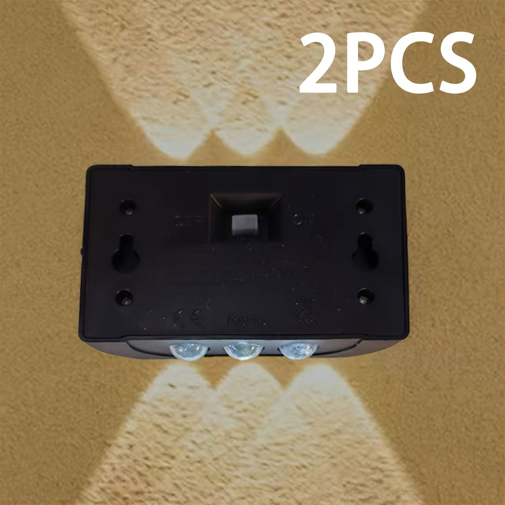 1/2 пакувања, 6 LED соларни ѕидни светилки, совршени за декорирање дворови, улици, огради, гаражи и градини