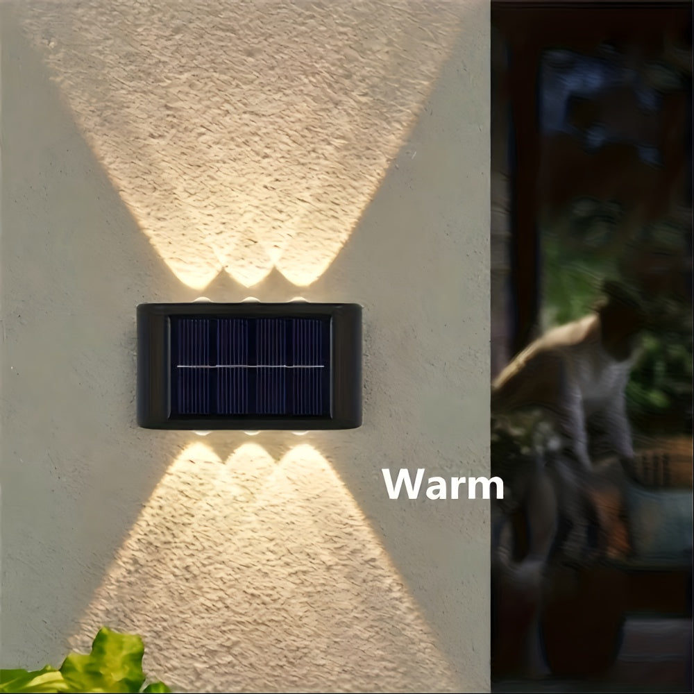 1/2 пакувања, 6 LED соларни ѕидни светилки, совршени за декорирање дворови, улици, огради, гаражи и градини