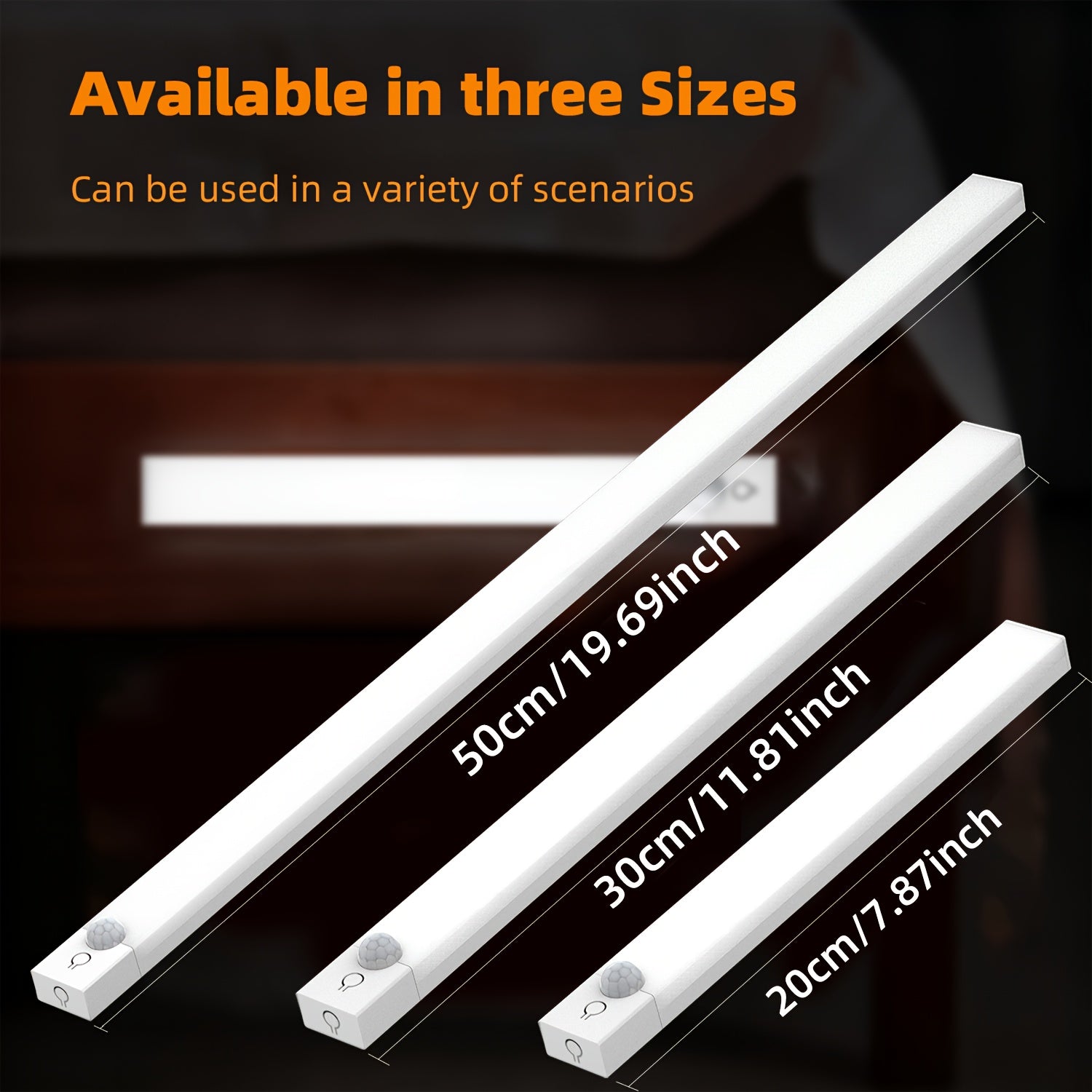 NBBUFF LED светло активирано со движење, со три температури на бои, прилагодлива осветленост, панорамски сензор за луѓе од 360° и можност за полнење преку USB. Идеално за употреба во спални соби, покрај кревети, на скали, во ормари, A