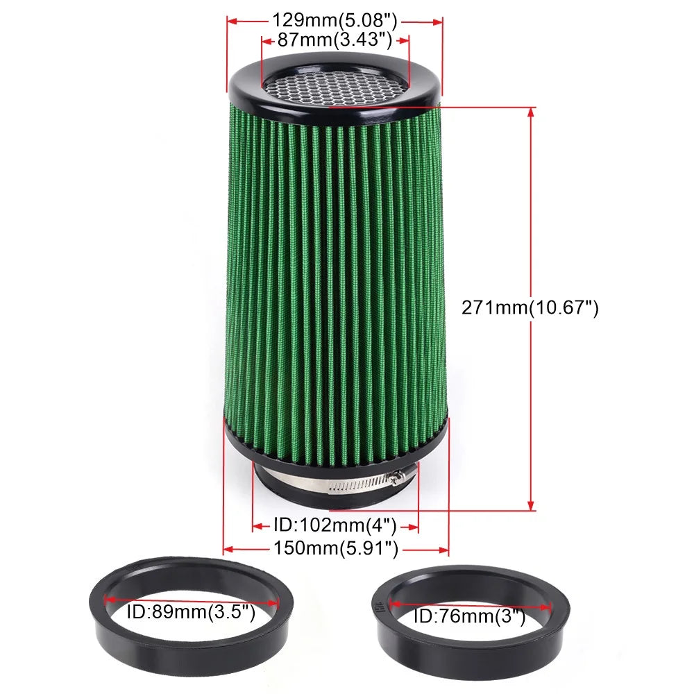 Filtër ajri konik i larëshëm për makinën RASTP-Universal 3" 3.5" 4" me rrjedhje të lartë për makinën, OFI141 për makina garash 10.6" të larta