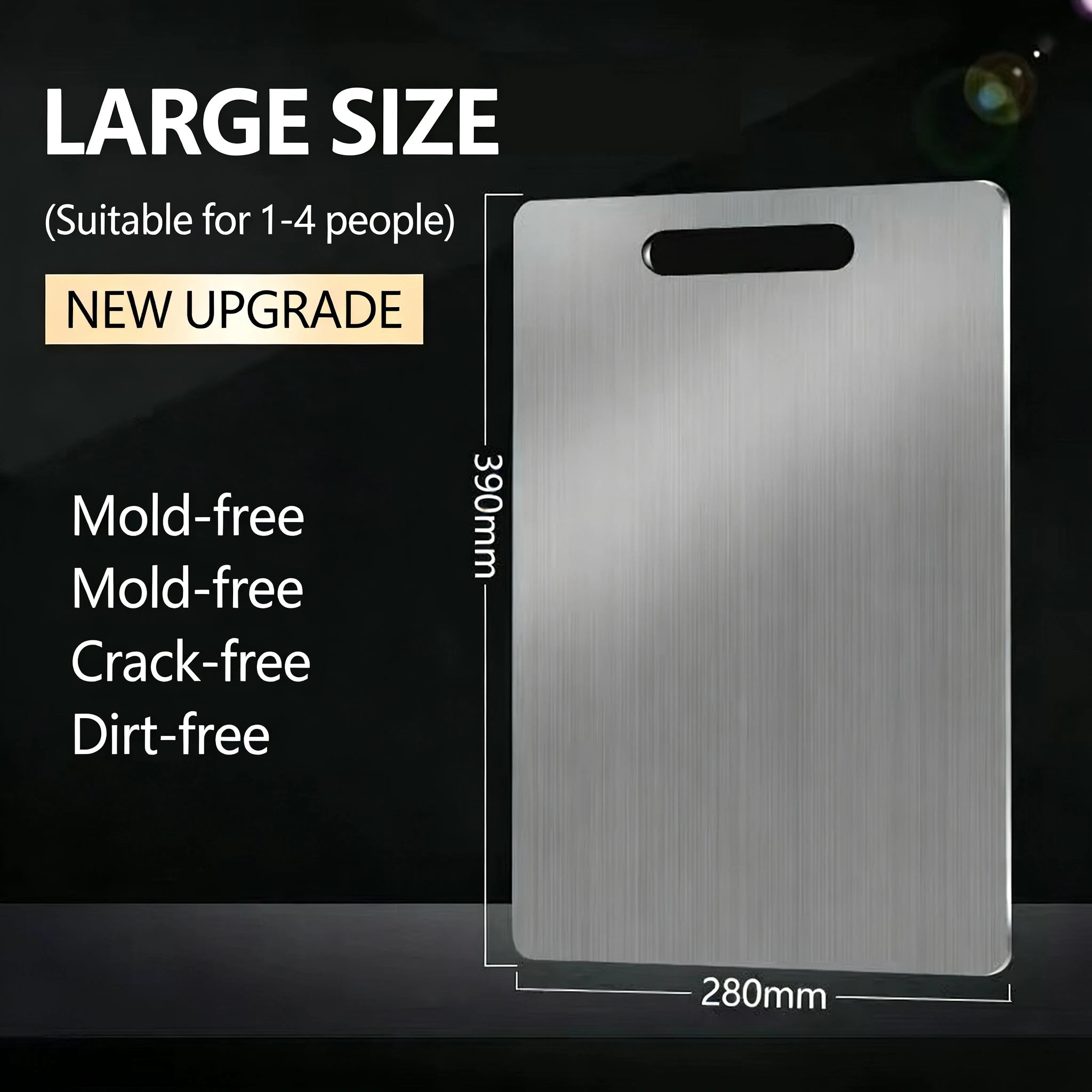 Титаниумски даски за сечење за кујна, задебелени двострани даски од не'рѓосувачки челик 304, задебелени, преносливи за сечење овошје и месо, со квалитет за храна