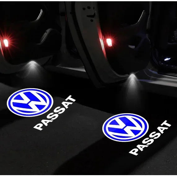 2/4p LED светло со проектор со лого на вратата од автомобилот за VW Golf 5 6 7 8 GTI GTD GTE Touareg CC Passat B6 B7 B8 B9 C6 C7 C8 Tiguan Додатоци