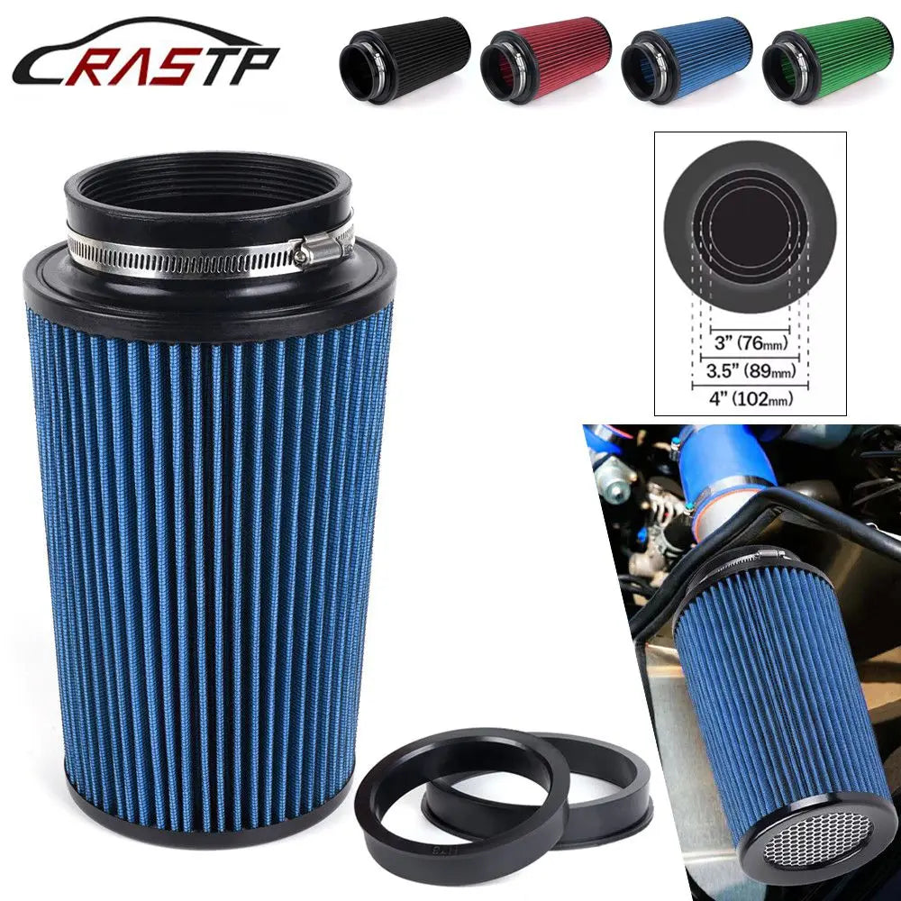 RASTP-Универзален филтер за воздух за автомобил со висок проток од 3" 3,5" 4" Конусни филтри за воздух што се перат за тркачки автомобили високи 10,6" OFI141