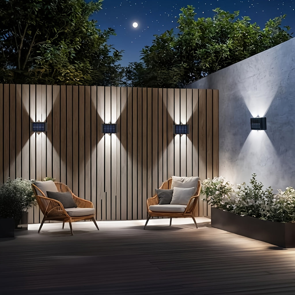 1/2 пакувања, 6 LED соларни ѕидни светилки, совршени за декорирање дворови, улици, огради, гаражи и градини