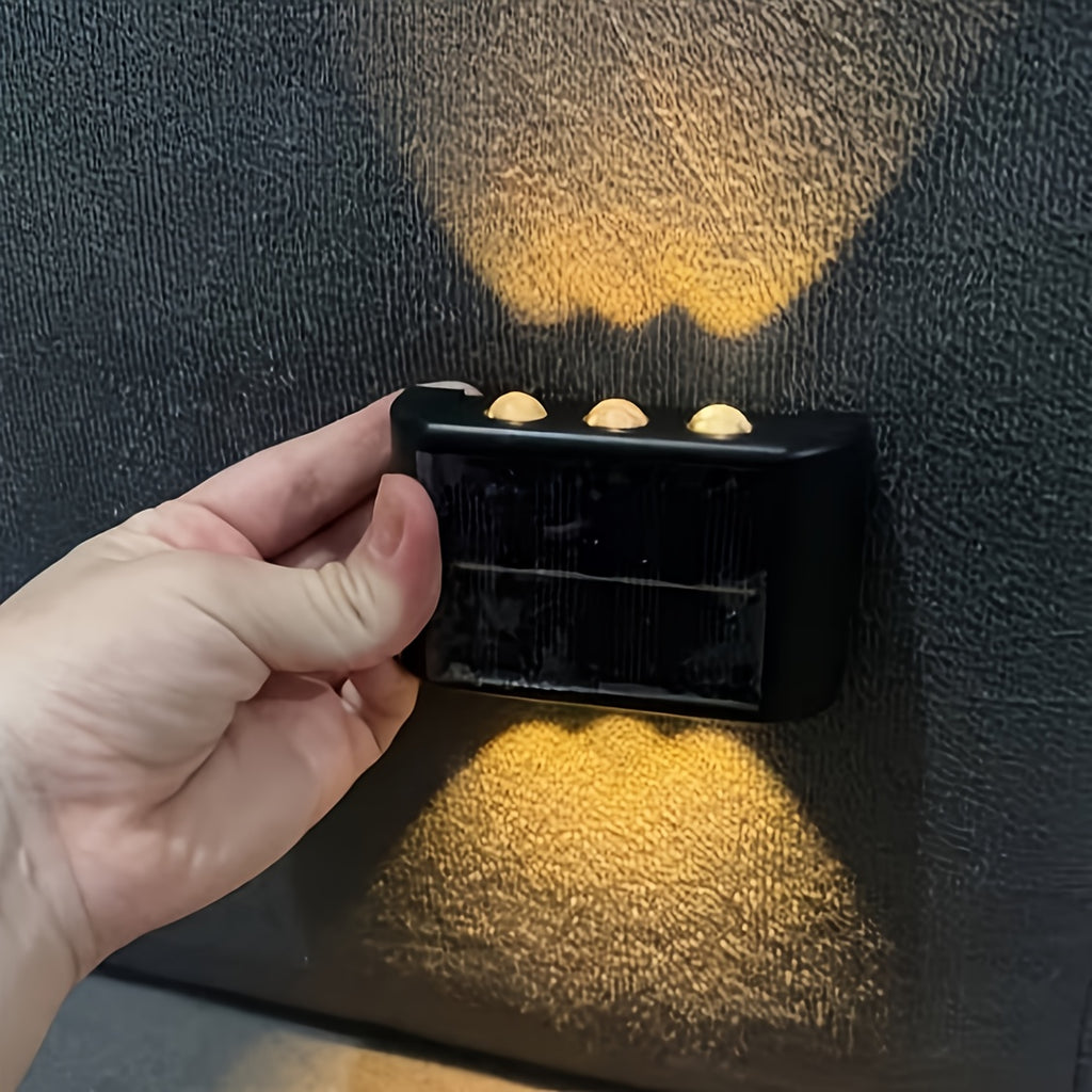 1/2 пакувања, 6 LED соларни ѕидни светилки, совршени за декорирање дворови, улици, огради, гаражи и градини