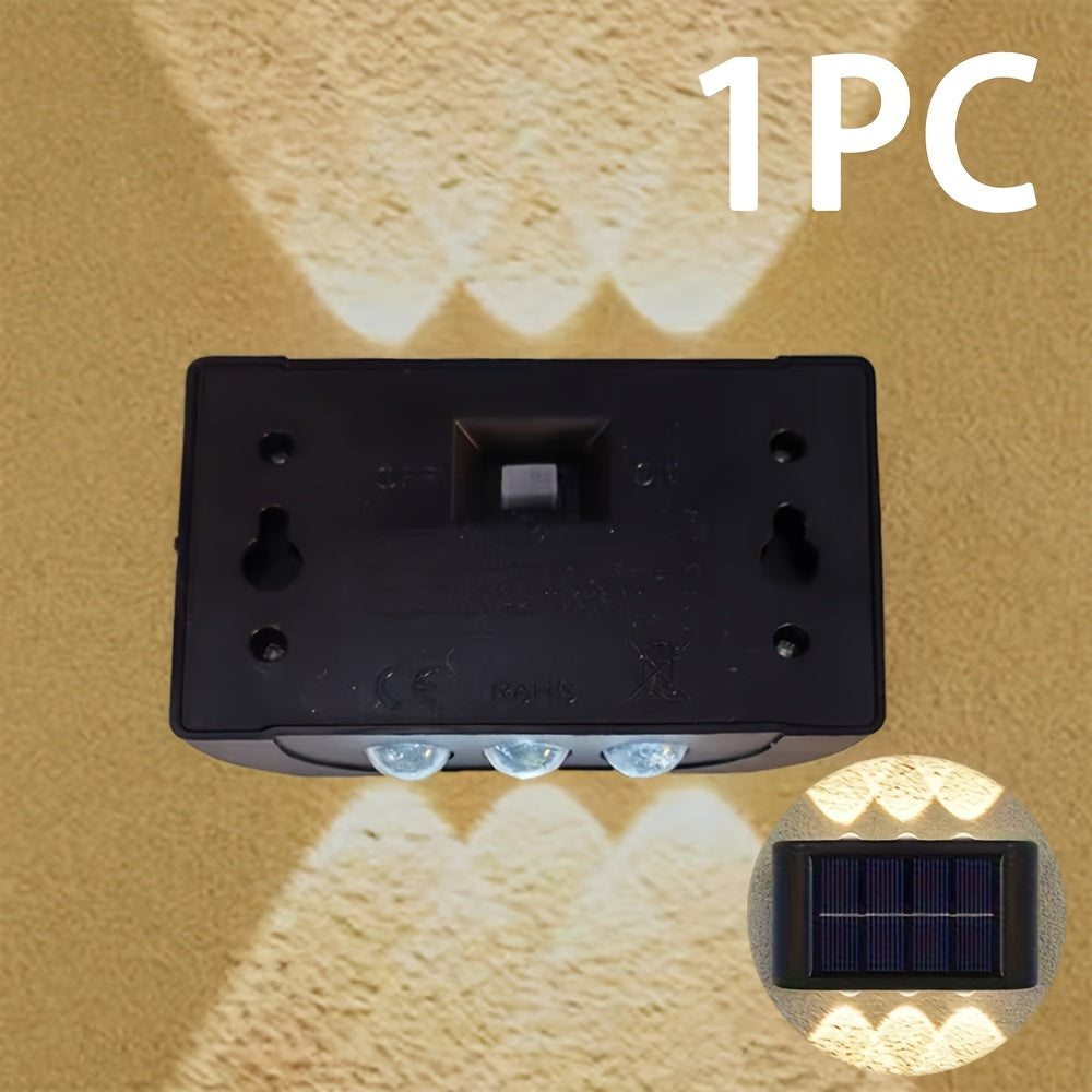 1/2 пакувања, 6 LED соларни ѕидни светилки, совршени за декорирање дворови, улици, огради, гаражи и градини