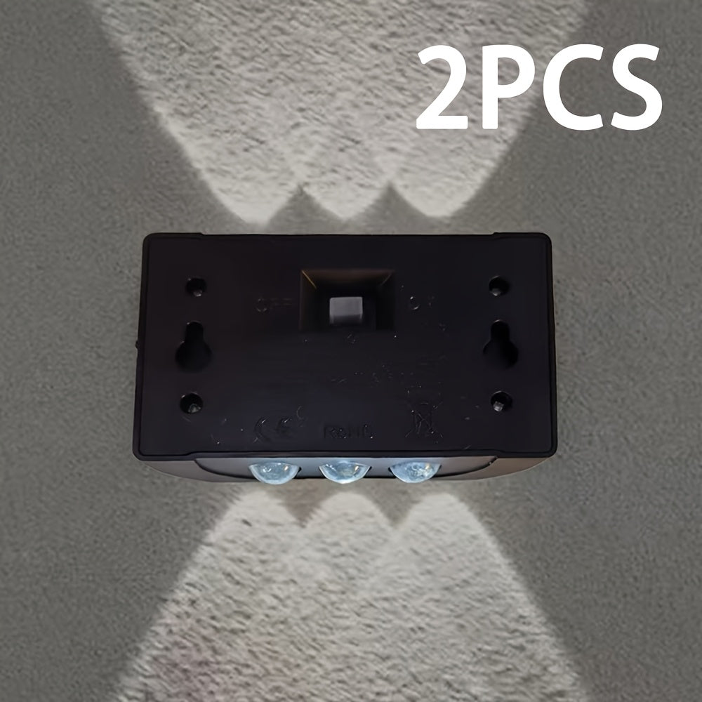 1/2 пакувања, 6 LED соларни ѕидни светилки, совршени за декорирање дворови, улици, огради, гаражи и градини